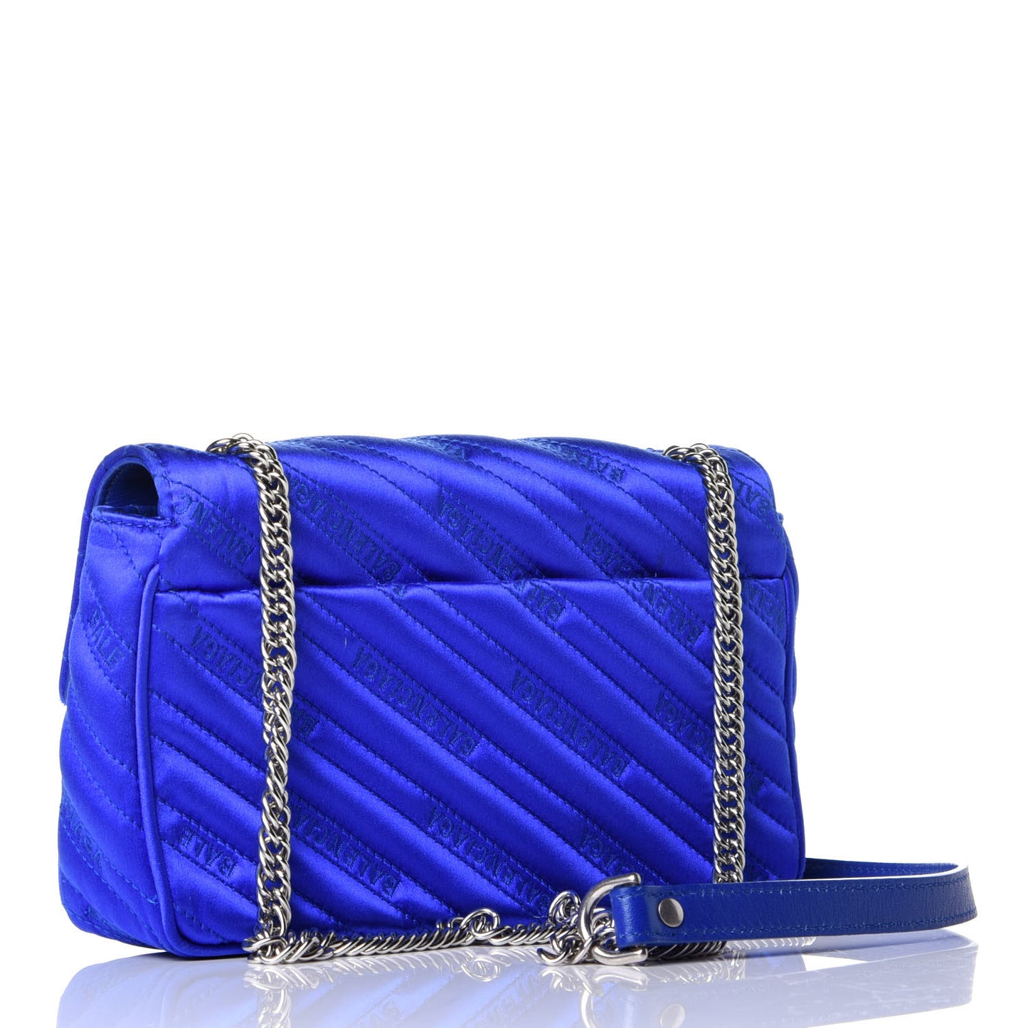 Satin Jacquard Logo Matelasse BB Chain Wallet Electric Bleu