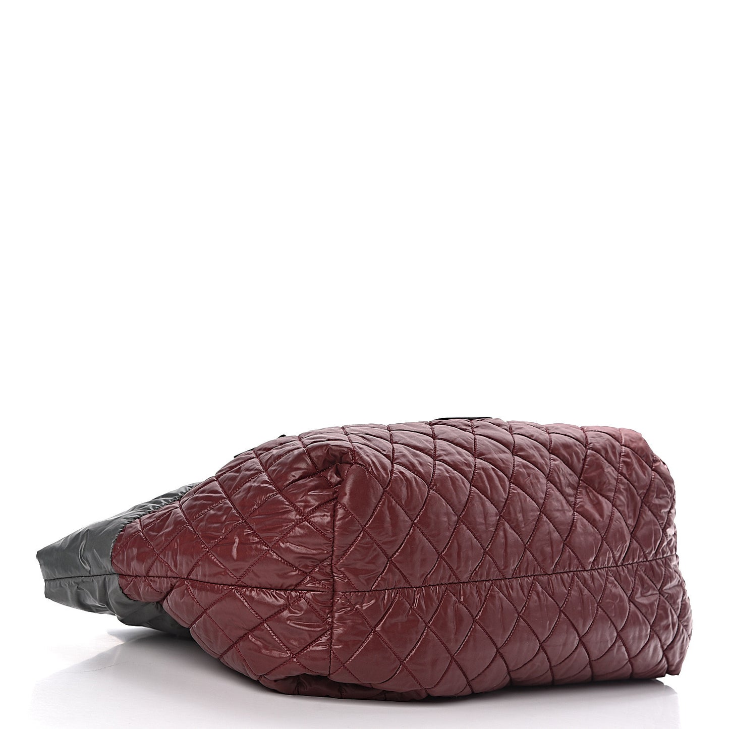 Nylon Quilted Medium Coco Cocoon Reversible Tote Grey