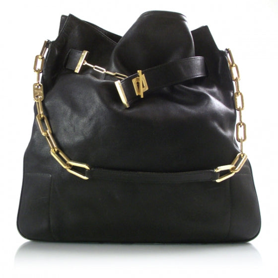 Gucci Leather Chain Shoulder Bag Black 1 of 10