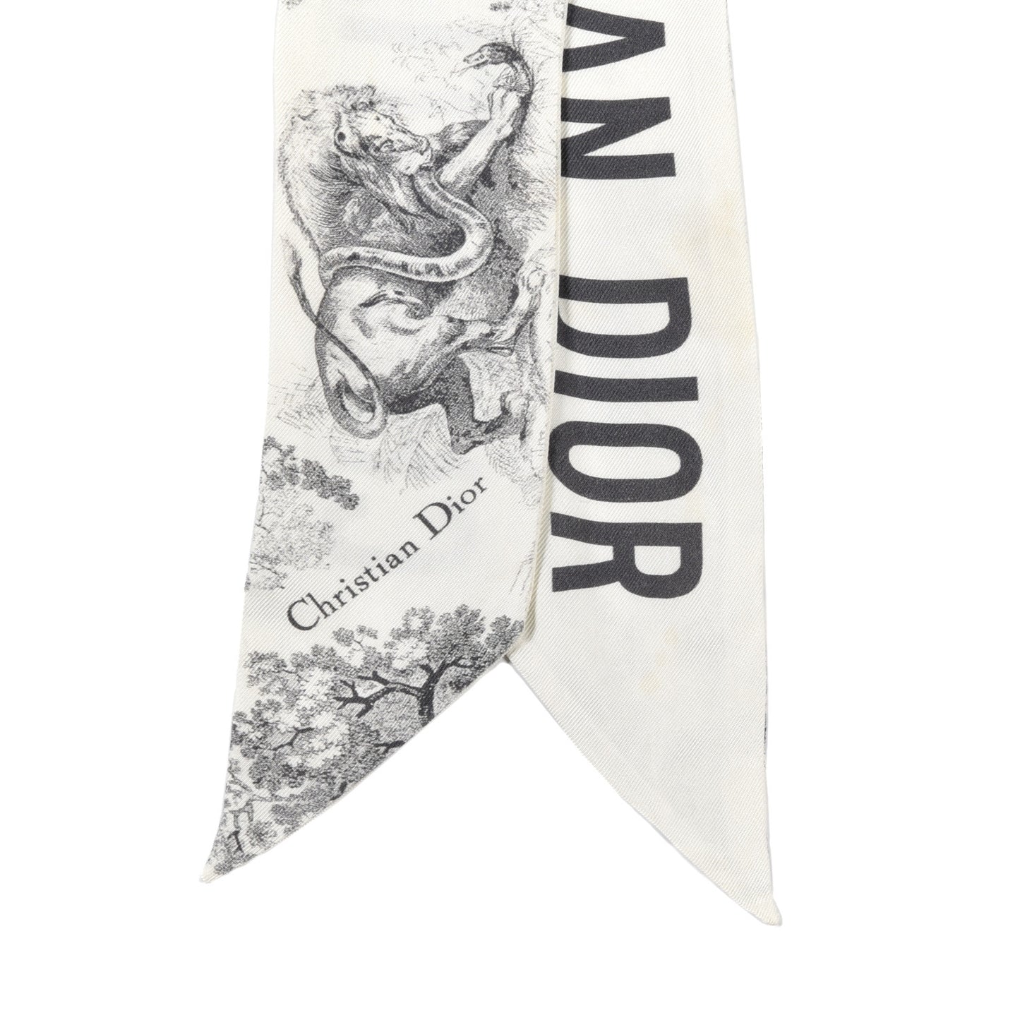 Silk Toile De Jouy Mitzah Scarf White