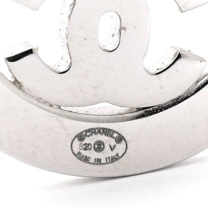 Chanel Crystal CC Round Earrings Silver 4 of 5