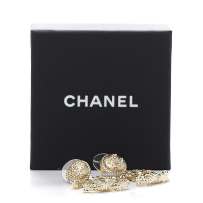 Chanel Crystal CC Drop Logo Earrings Gold 5 of 5