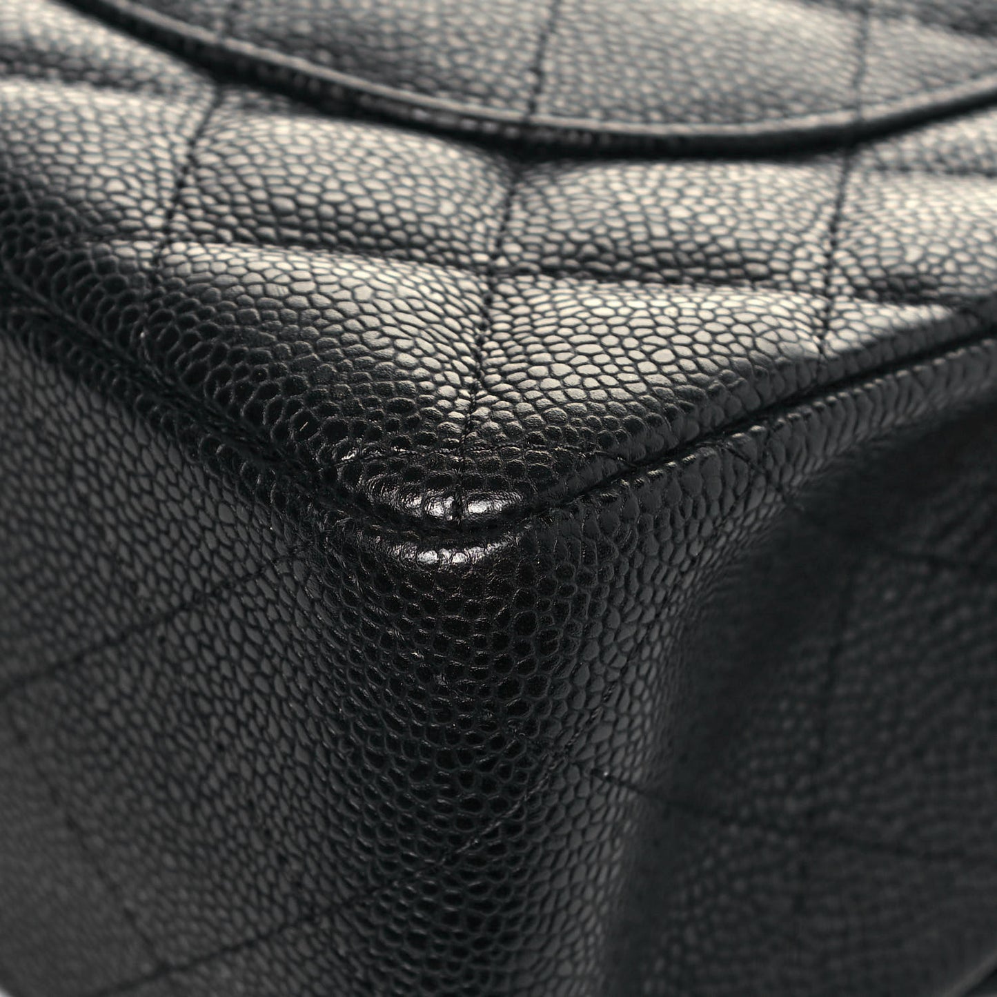 Caviar Quilted Jumbo Double Flap Black