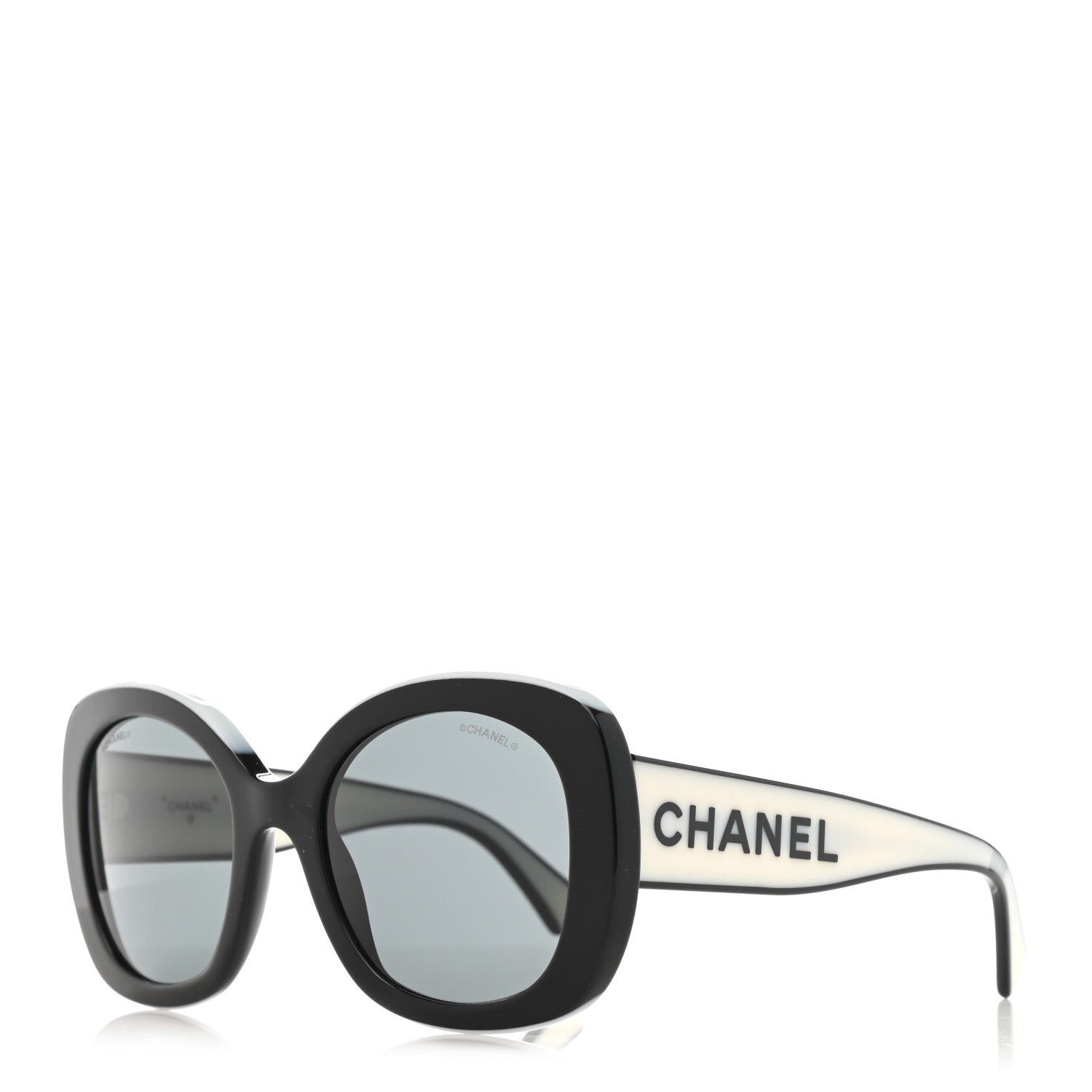 Chanel Acetate Sunglasses 71414 Black White 1 of 10