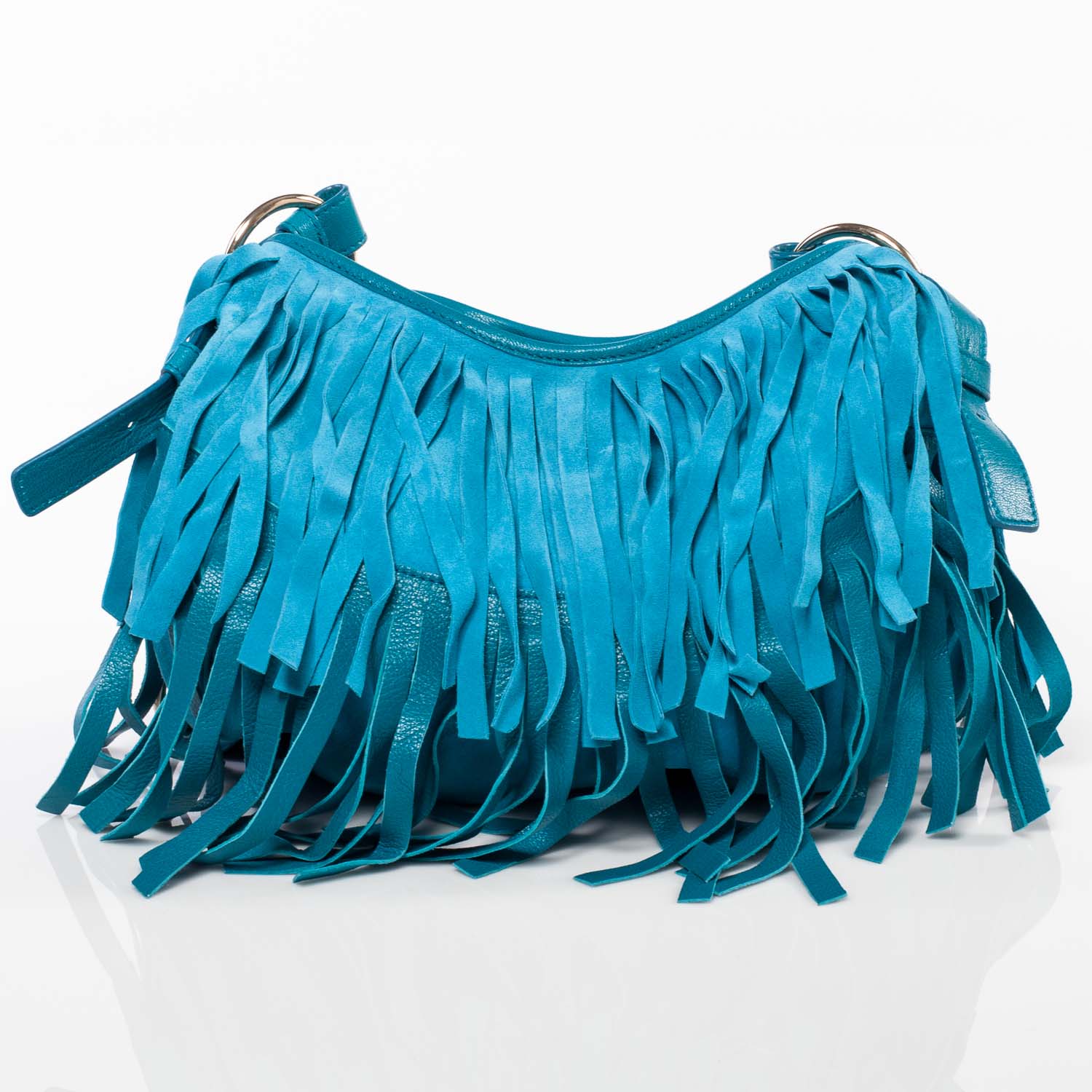 Saint Laurent Suede Boheme Fringe Hobo 3 of 8