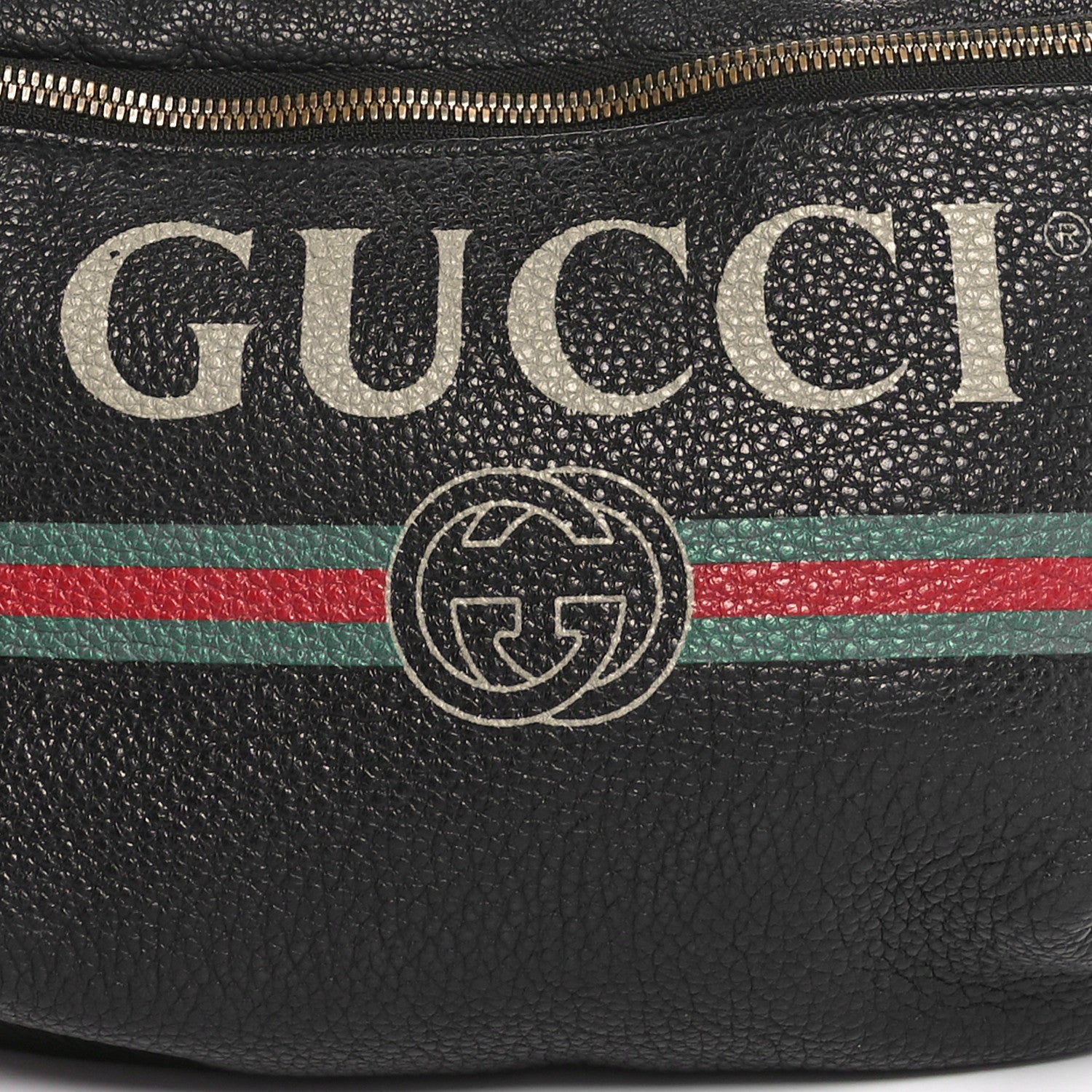 Gucci Grained Calfskin Logo Belt Bag Black 8 of 10
