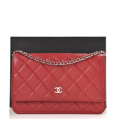 Chanel Caviar Quilted Wallet On Chain WOC Red 11 of 11