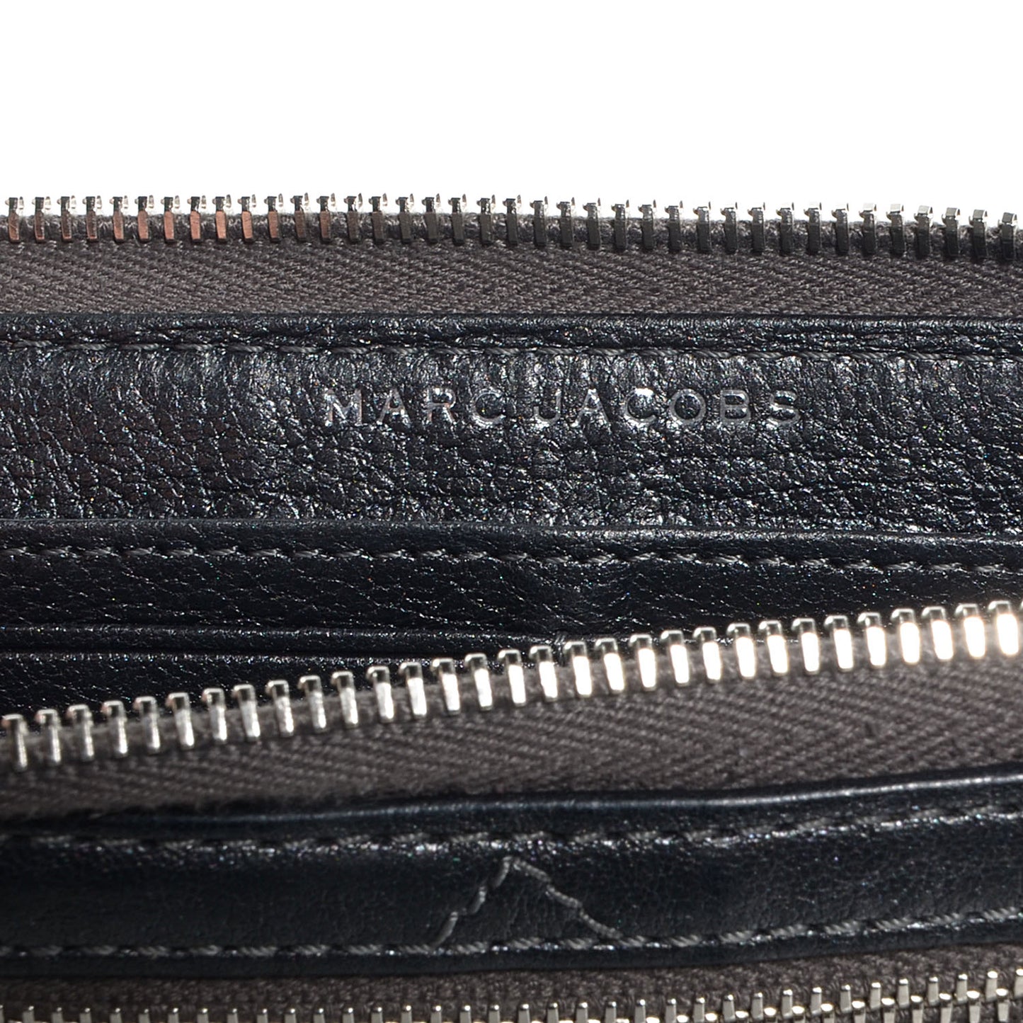 Leather Quilted Zip Clutch Wallet Anthracite