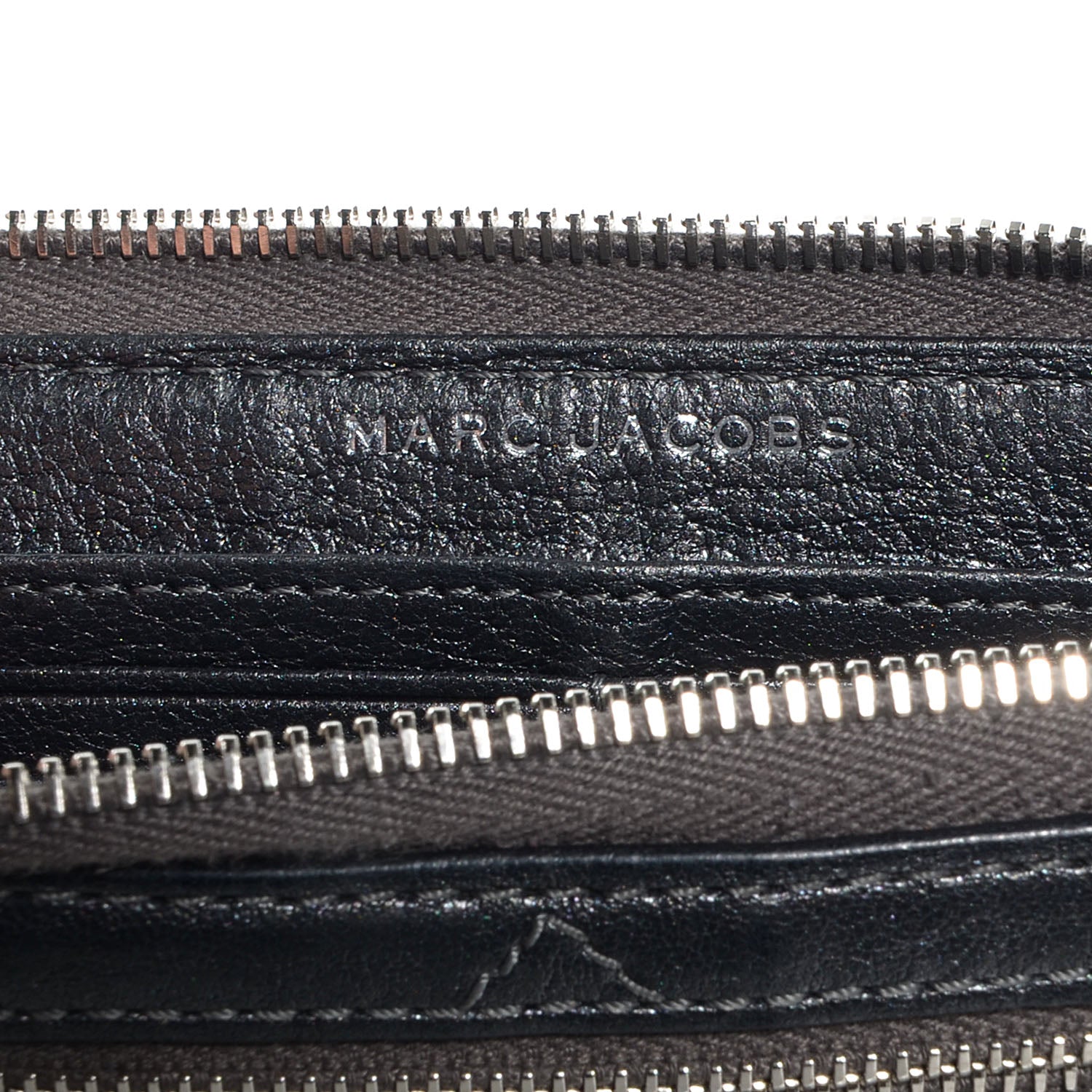 Marc Jacobs Leather Quilted Zip Clutch Wallet Anthracite 6 of 8
