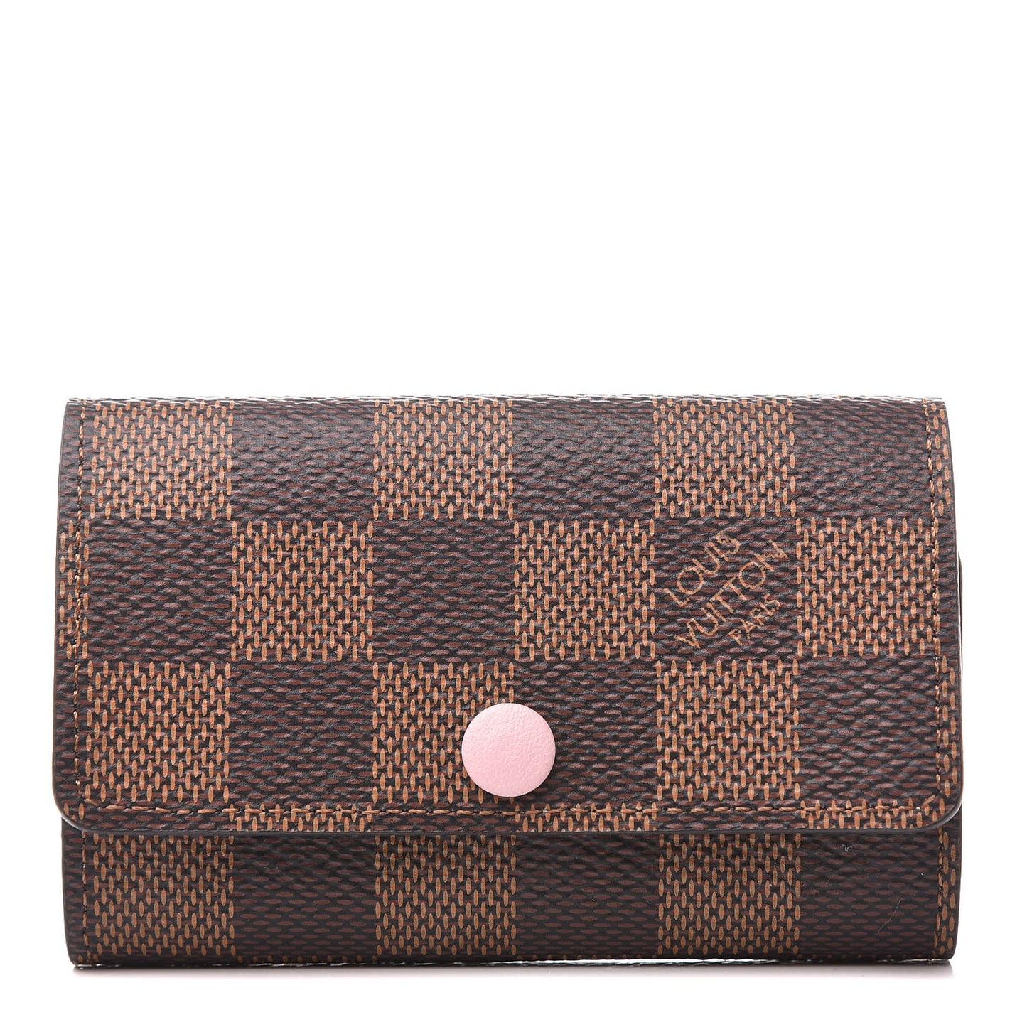 Damier Ebene Multicles 6 Key Holder Rose Ballerine