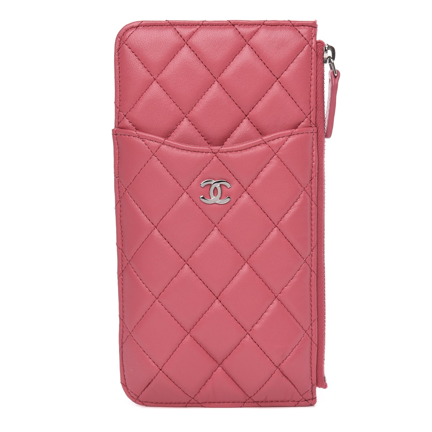 Chanel Lambskin Quilted Classic Flat Wallet Pouch Pink 1 of 9