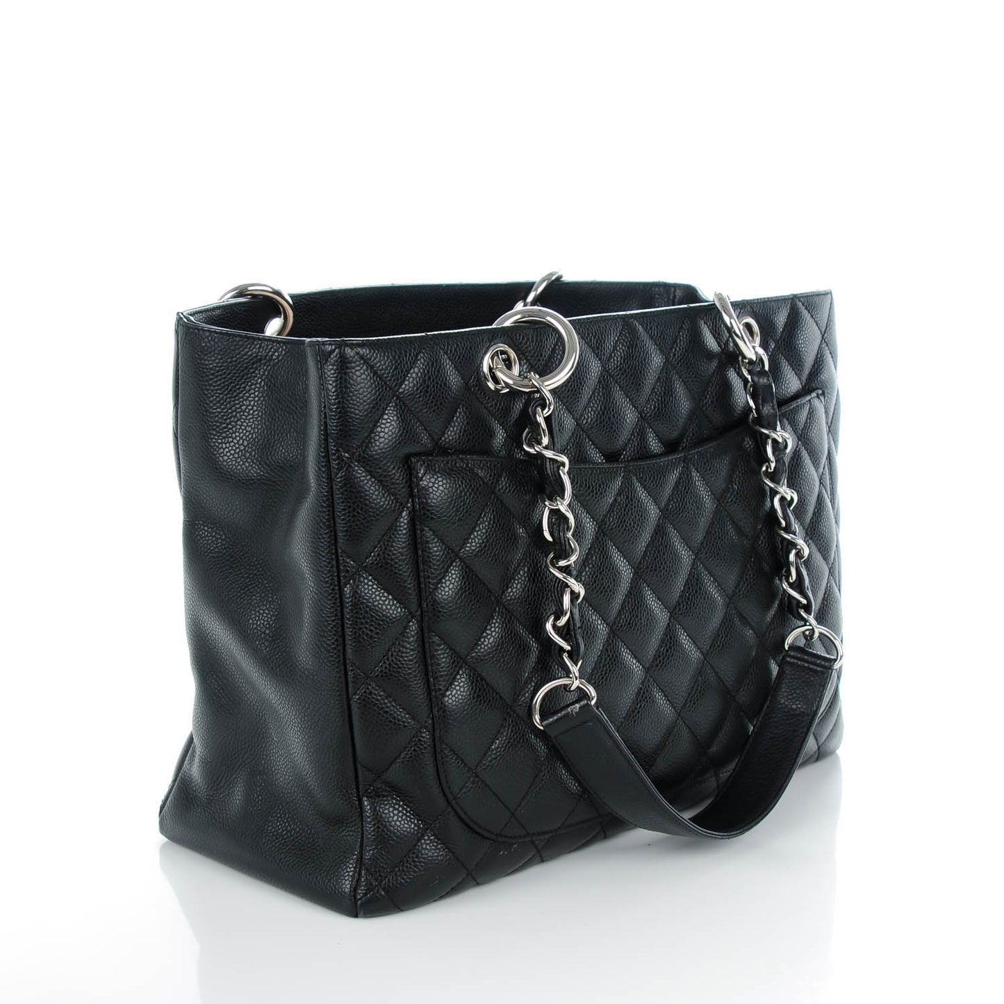 Caviar Quilted Grand Shopping Tote GST Black