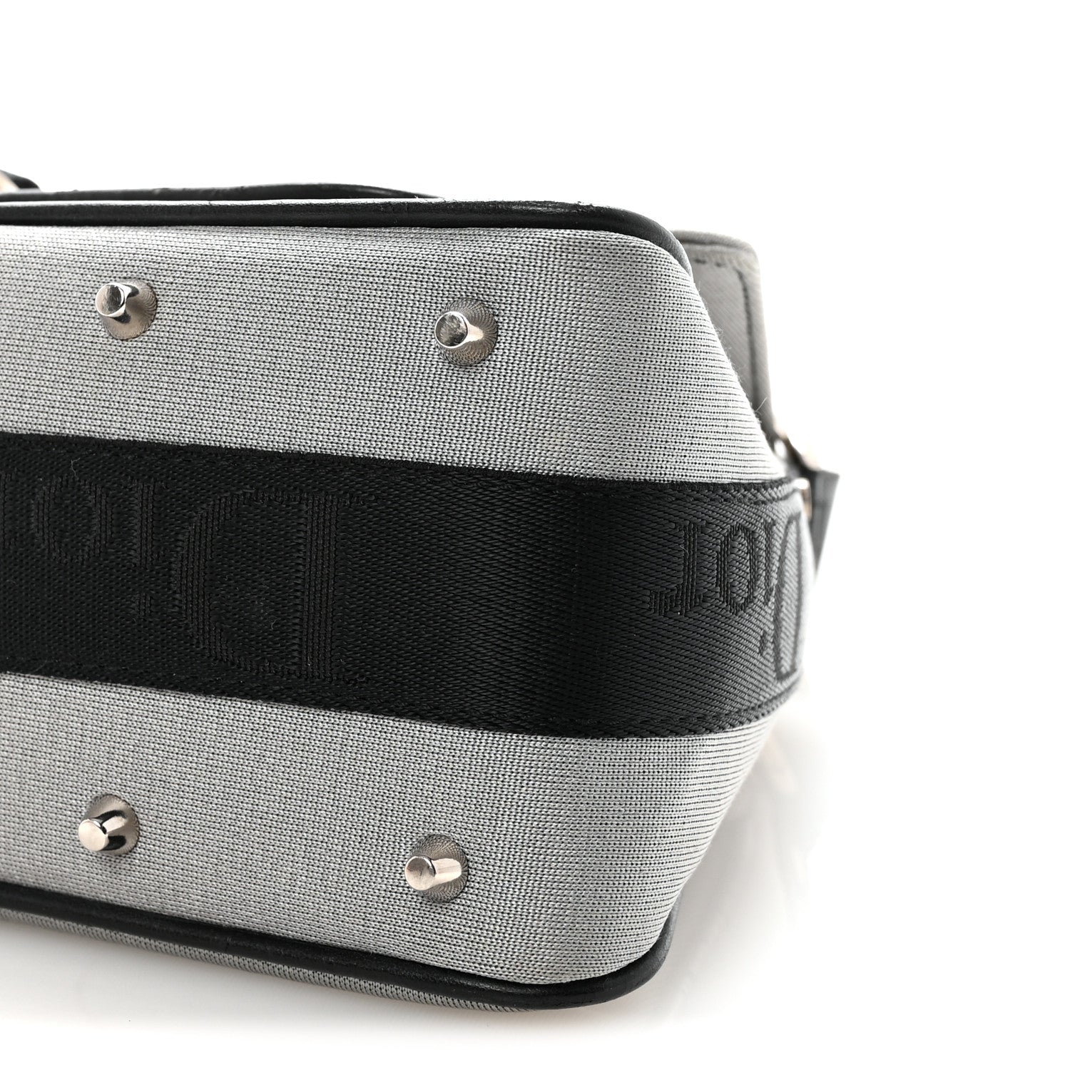 Christian Dior Silk Jersey Crystal Hardcore Bag Grey Black 10 of 10