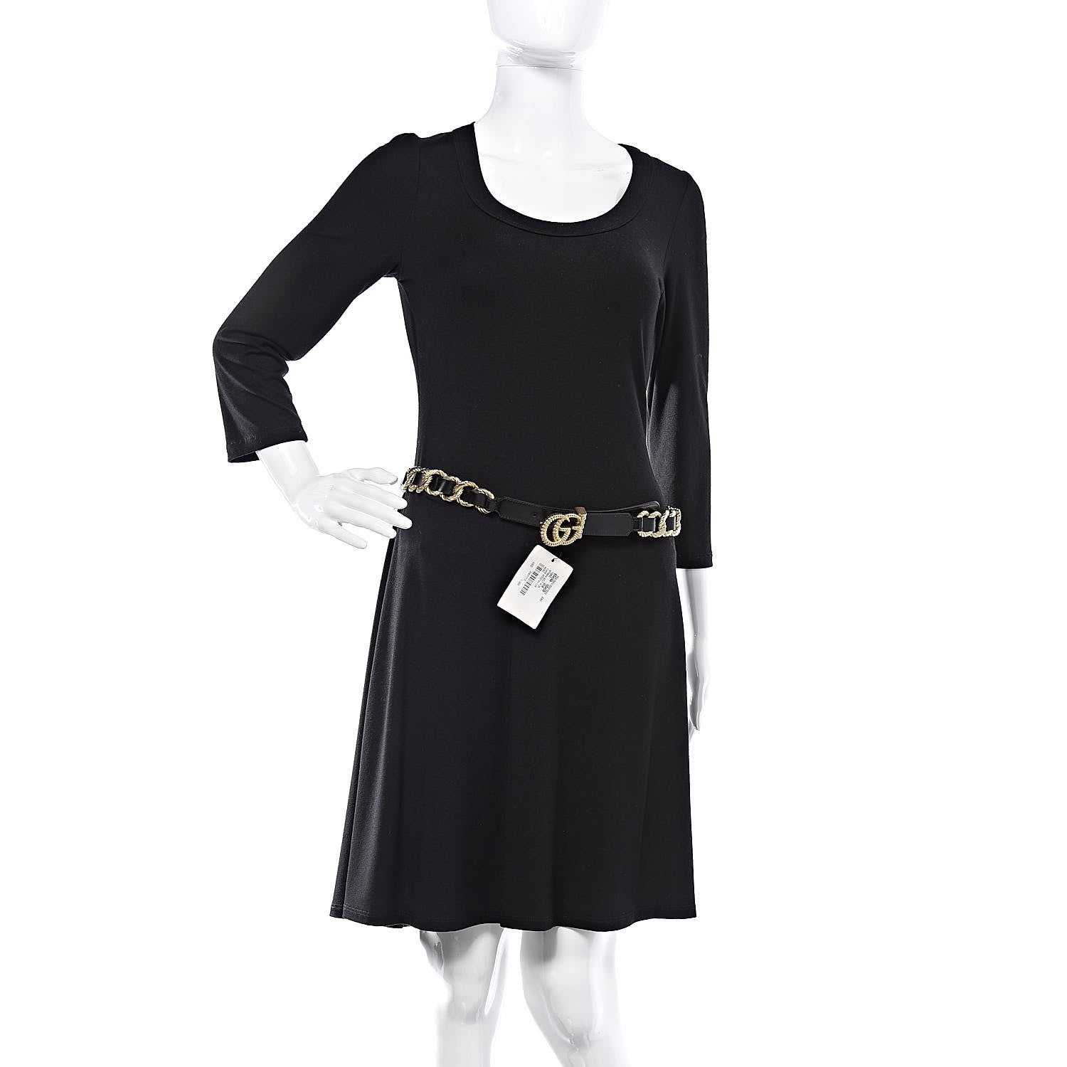 Gucci Calfskin Torchon Double G Chain 25mm Belt 85 34 Black 2 of 6