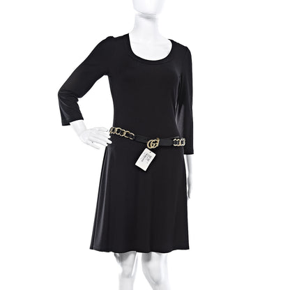 Gucci Calfskin Torchon Double G Chain 25mm Belt 85 34 Black 2 of 6
