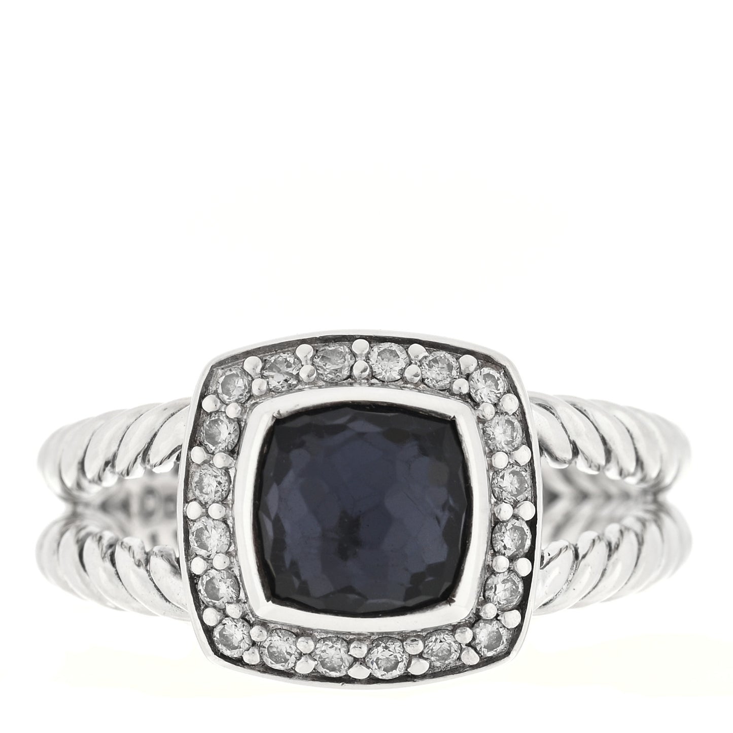 Sterling Silver Diamond Black Orchid 7mm Petite Albion Ring 52 6