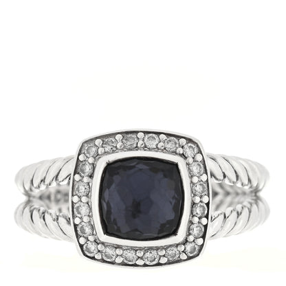 David Yurman Sterling Silver Diamond Black Orchid 7mm Petite Albion Ring 52 6 1 of 4