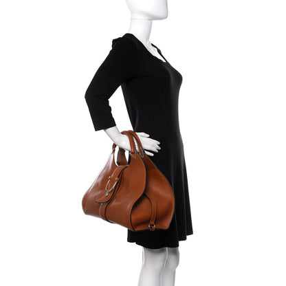 Gucci Calfskin Medium Stirrup Top Handle Bag Brown 2 of 17