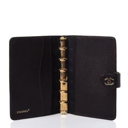 Chanel Goatskin Small Ring Agenda Planner Dark Brown 3 of 4