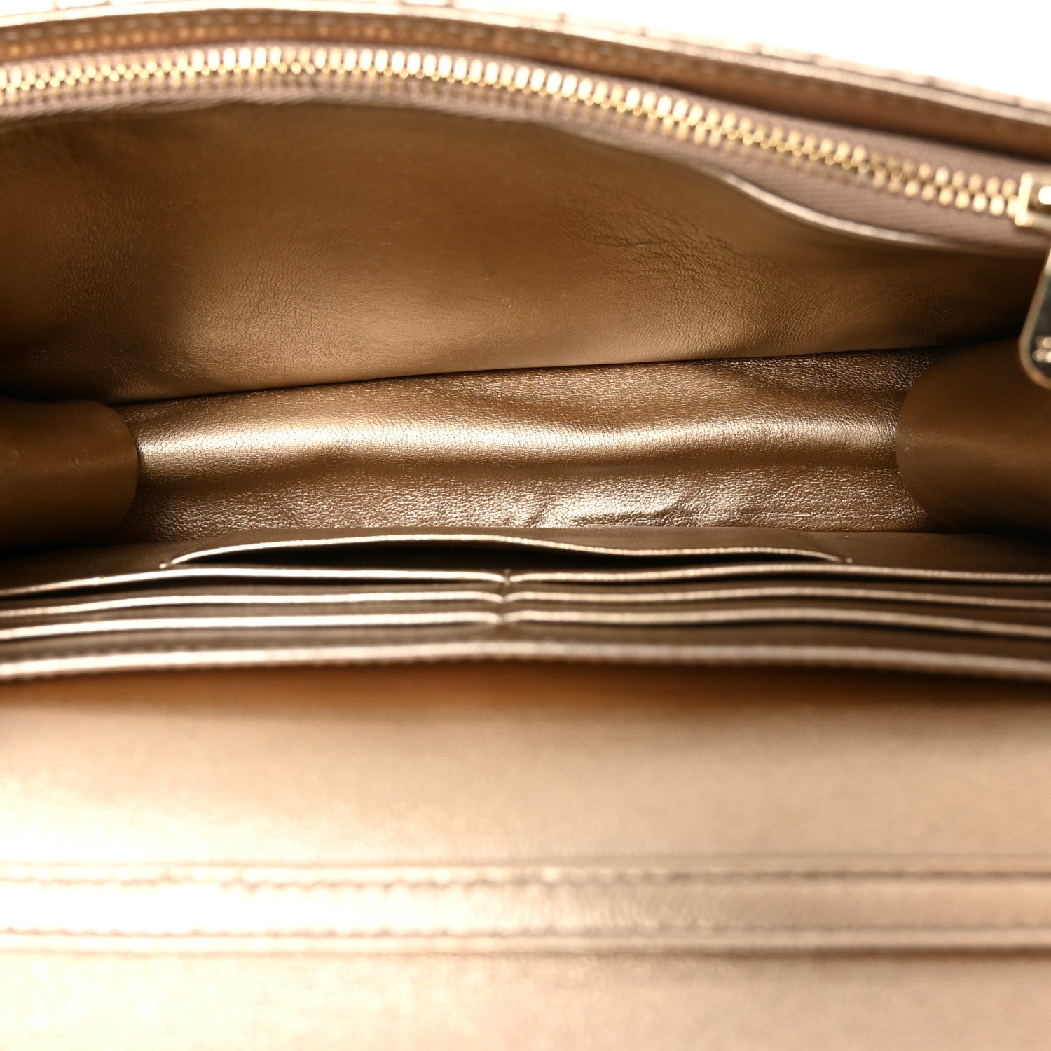 Christian Dior Metallic Lambskin Cannage Miss Dior Promenade Pouch Gold 5 of 9