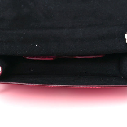 Alexander McQueen Calfskin Crocodile Embossed Skull Mini Crossbody Bag Pink 5 of 9