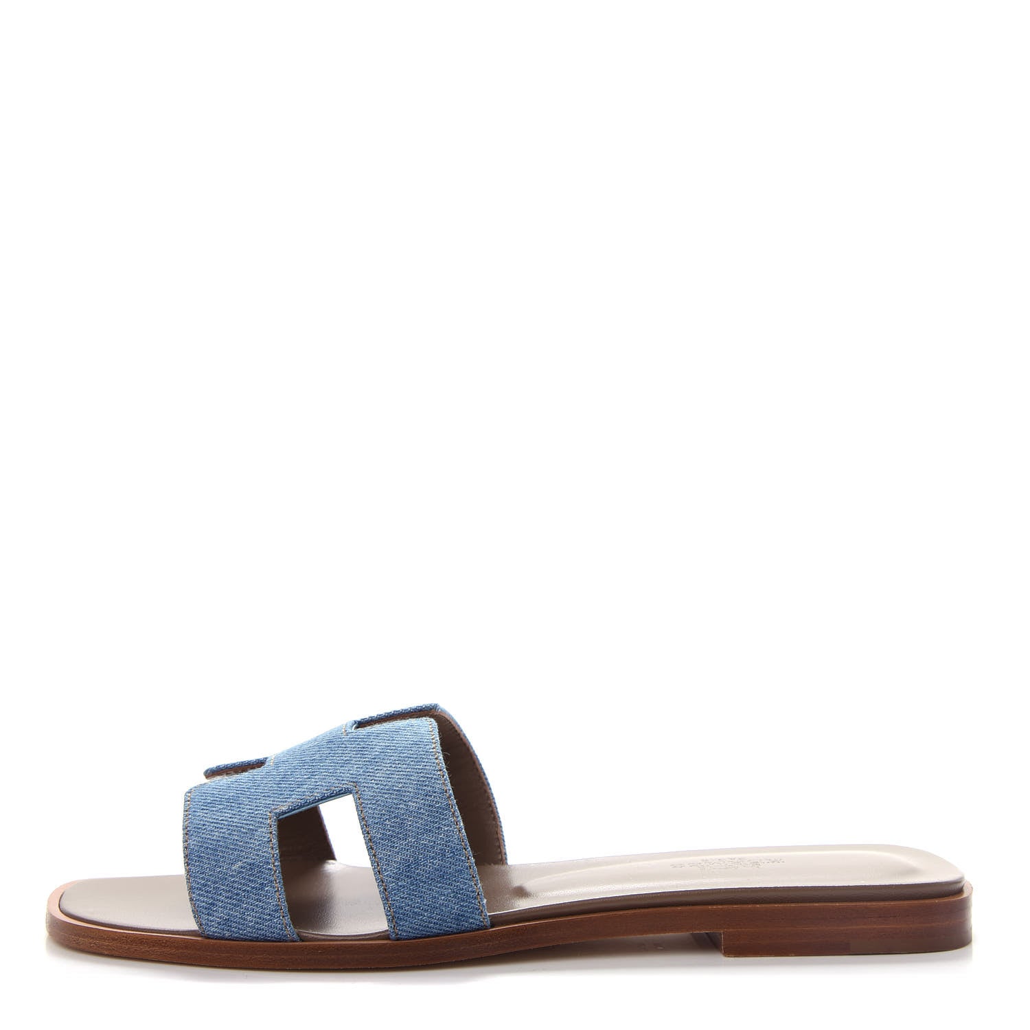 Hermes Denim Canvas Oran Sandals 37 Bleu Clair 1 of 11