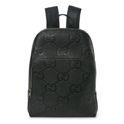 Gucci Calfskin Jumbo GG Embossed Large Backpack Black 1 of 10
