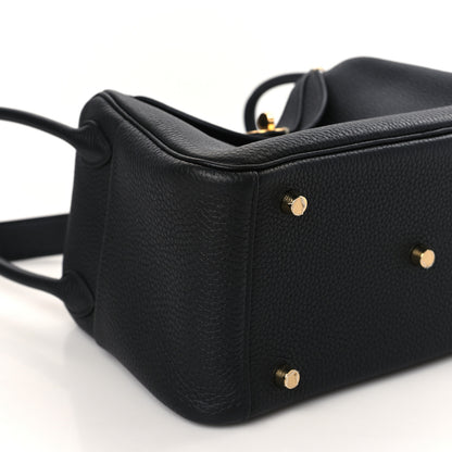 Hermes Taurillon Clemence Lindy 26 Black 8 of 10