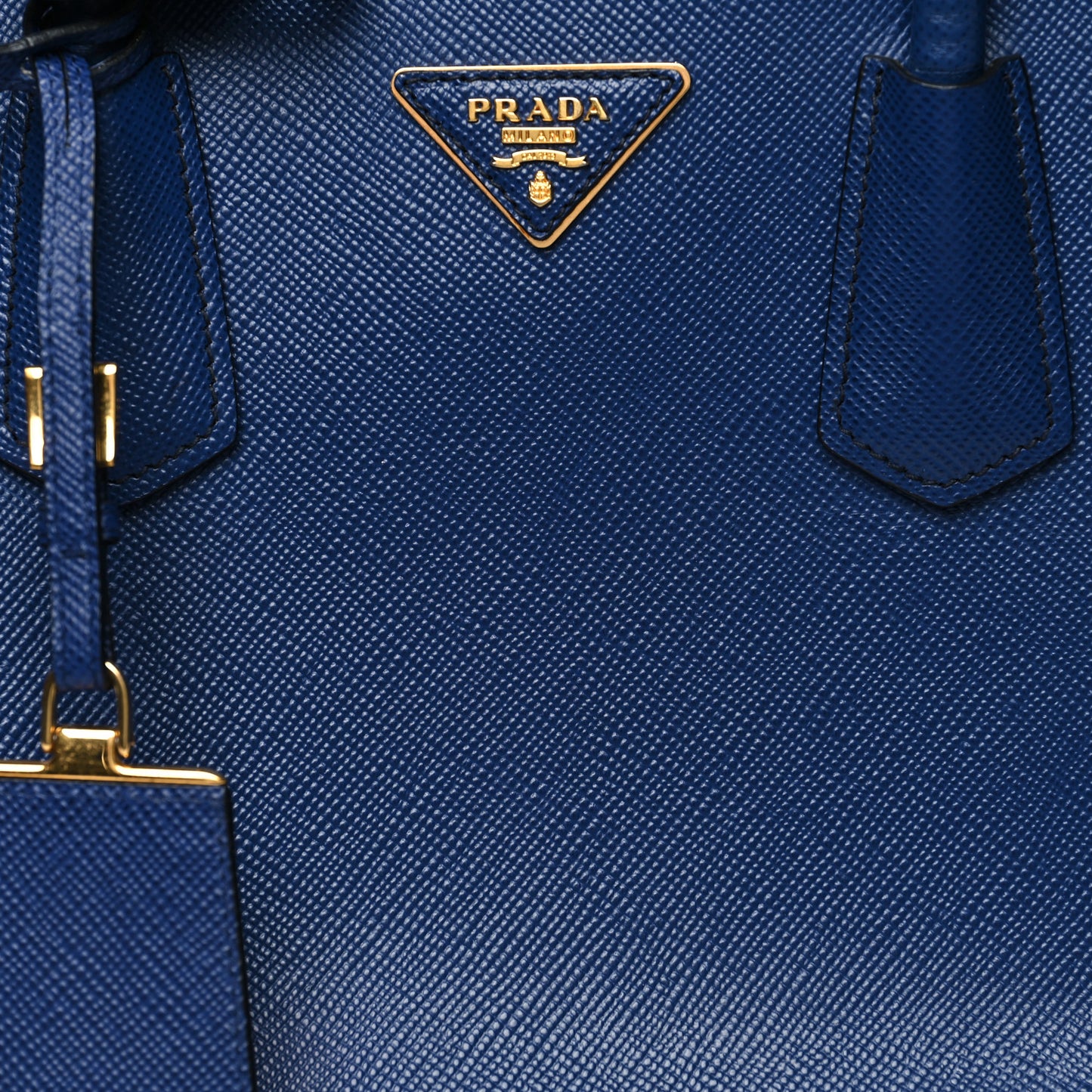 Saffiano Cuir Medium Double Bag Bleuette Rosso