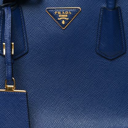 Prada Saffiano Cuir Medium Double Bag Bleuette Rosso 9 of 15