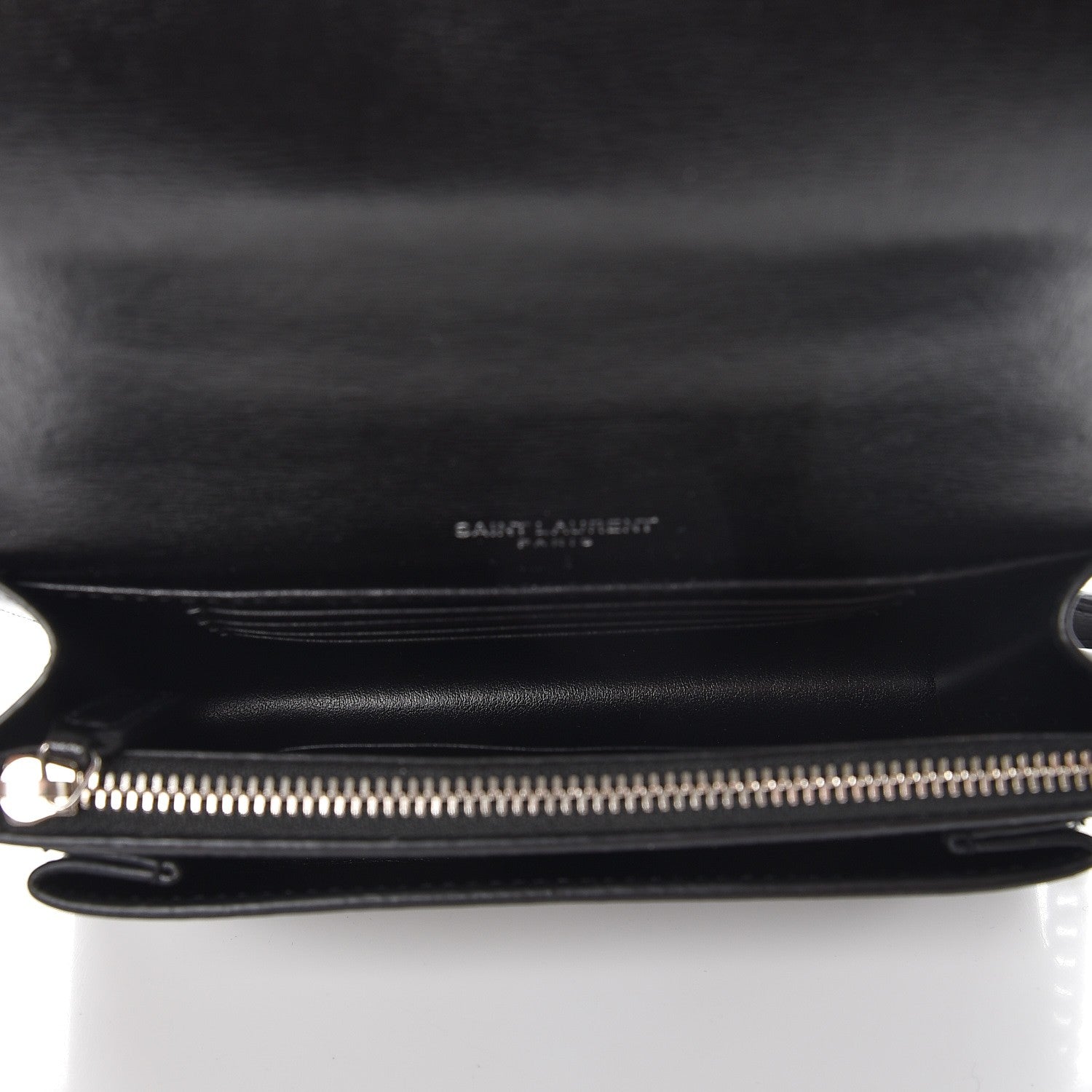 Saint Laurent Calfskin Monogram Sunset Chain Wallet Black 5 of 7