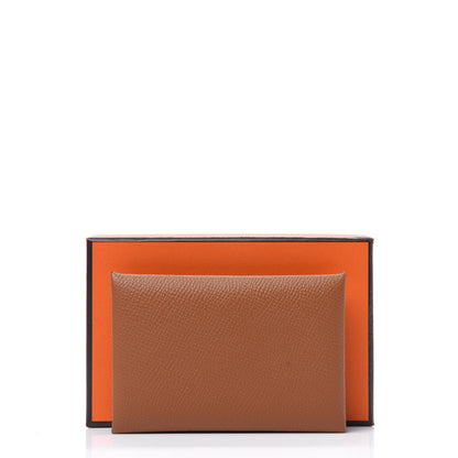 Hermes Epsom Calvi Card Case Gold 7 of 7