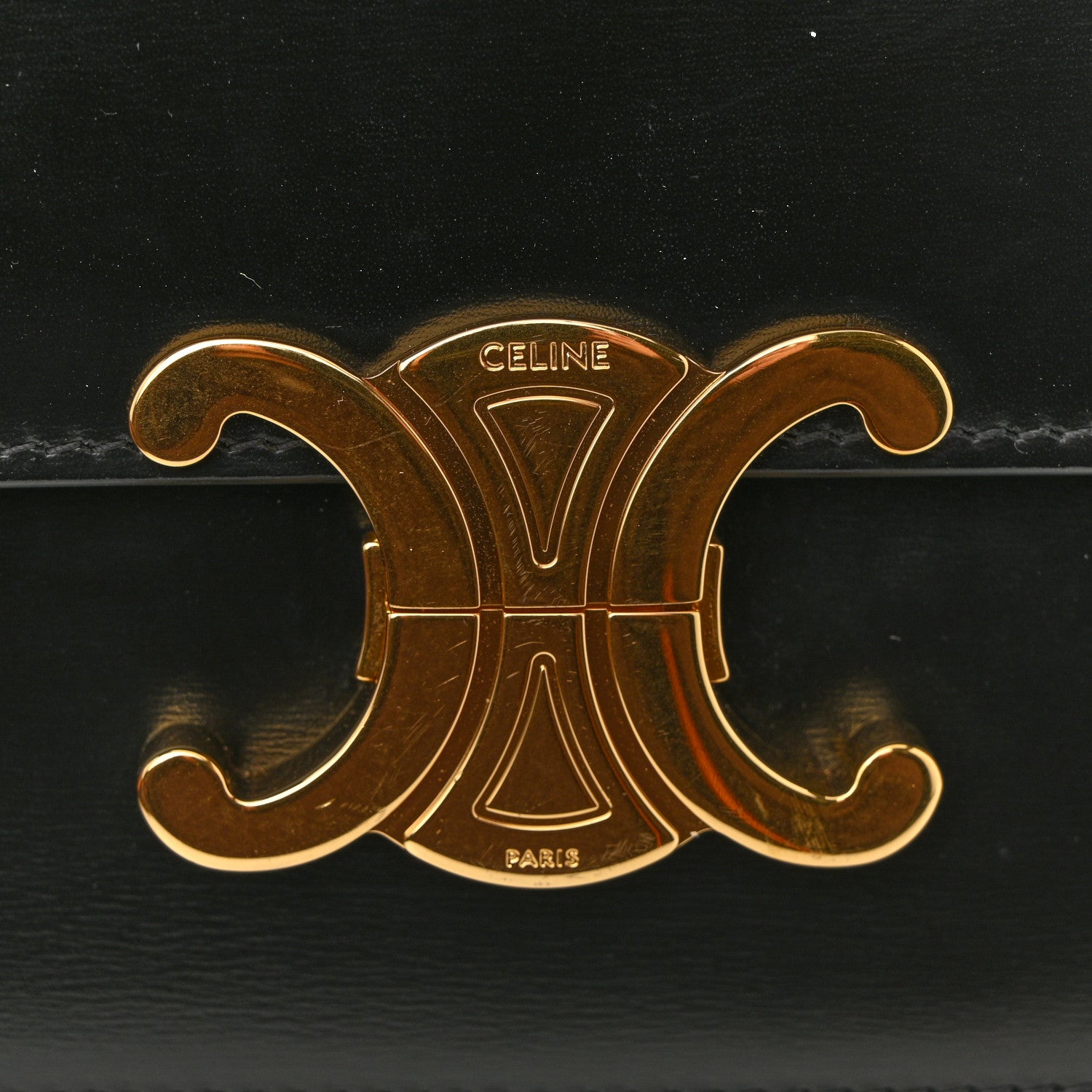 Celine Shiny Calfskin Teen Triomphe Black 14 of 15