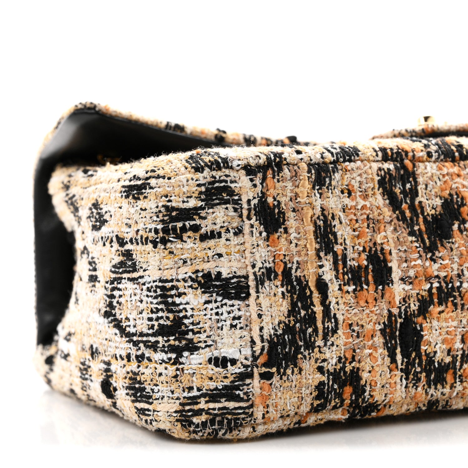 Chanel Tweed Mixed Fibers Leopard Print Small Souplissimo Maxi Flap Brown Black White 9 of 11