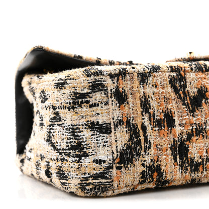 Chanel Tweed Mixed Fibers Leopard Print Small Souplissimo Maxi Flap Brown Black White 9 of 11