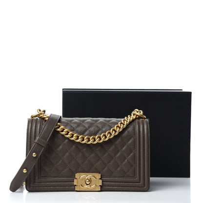 Chanel Caviar Quilted Medium Boy Flap Khaki 11 of 11