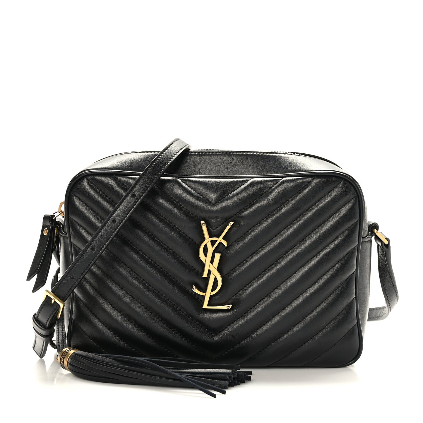 Calfskin Matelasse Monogram Lou Camera Bag Black