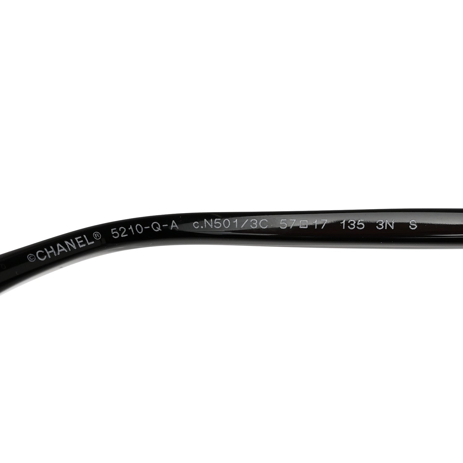 Chanel Acetate Lambskin Chain Square Sunglasses 5210-Q Black 5 of 8