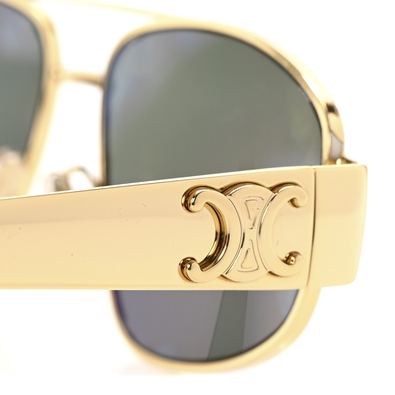 Celine Metal Triomphe 03 Sunglasses CL40281U Gold Green 7 of 8