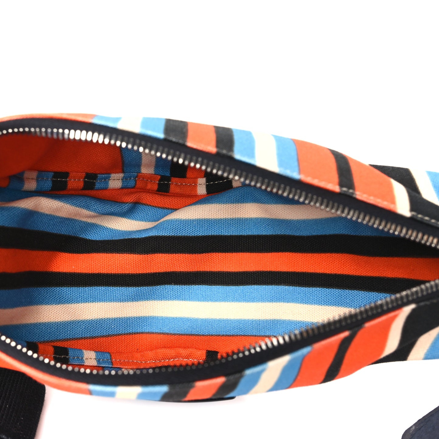 Canvas Baiadera Stripe Wristlet Pouch Arancio