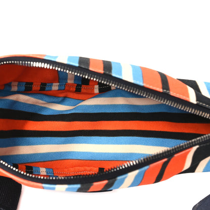 Prada Canvas Baiadera Stripe Wristlet Pouch Arancio 5 of 9
