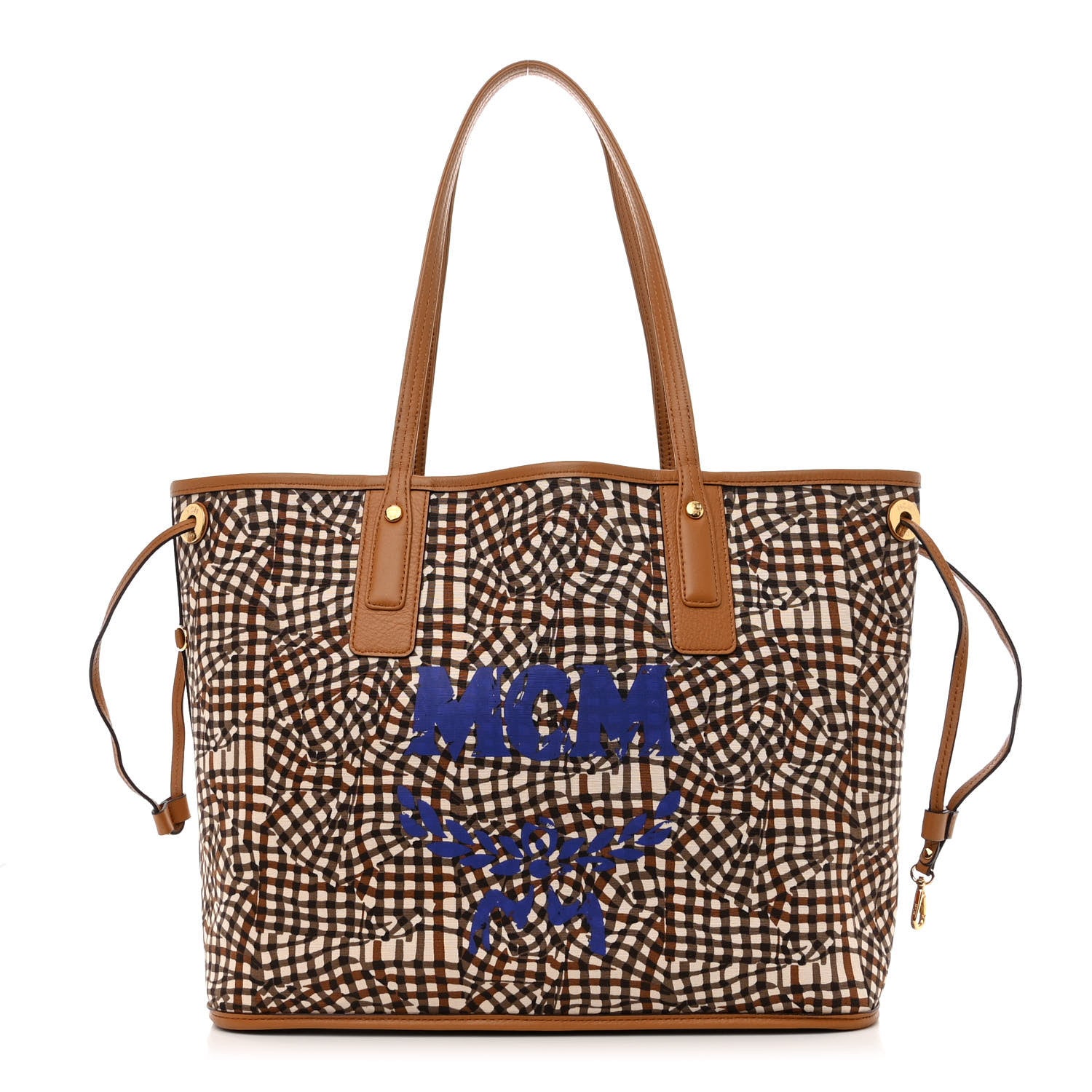 MCM Visetos Medium Liz Reversible City Series Las Vegas Shopper Tote Cognac 9 of 14