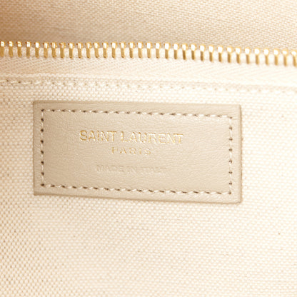 Saint Laurent Linen Calfskin Small Rive Gauche Tote Beige Sea Salt 6 of 10
