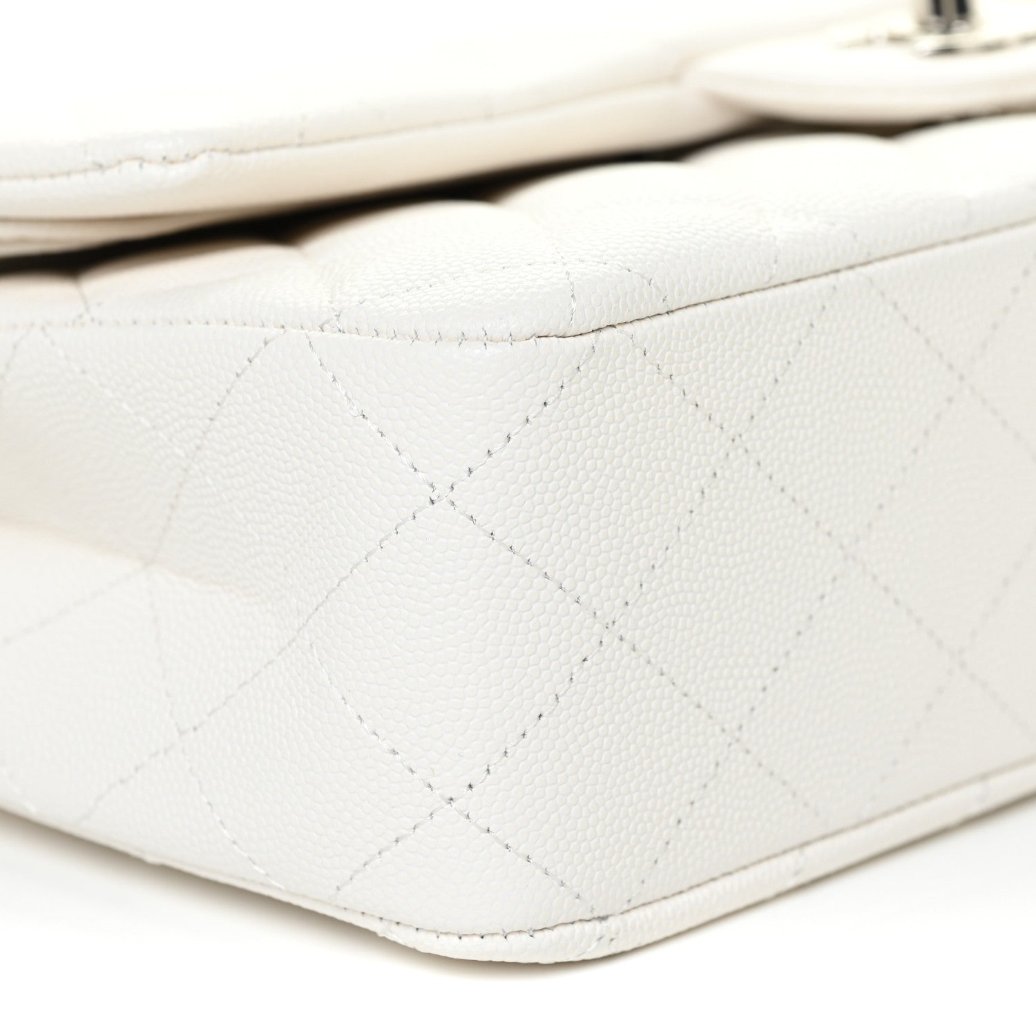 Chanel Caviar Quilted Medium Double Flap White 9 of 13