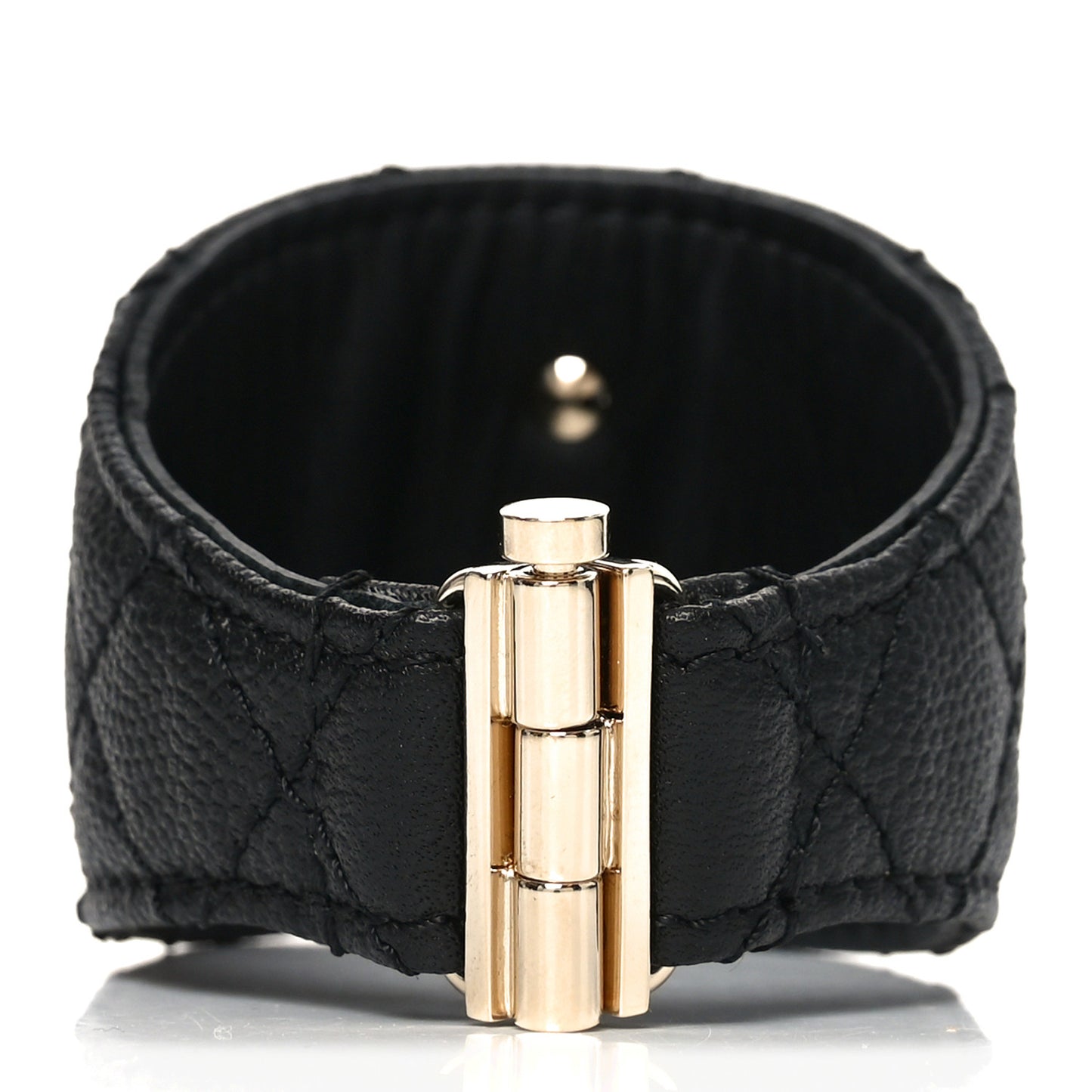 Caviar Quilted Chain CC Bracelet Black M