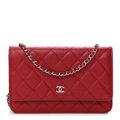 Chanel Caviar Quilted Wallet On Chain WOC Red 2 of 25