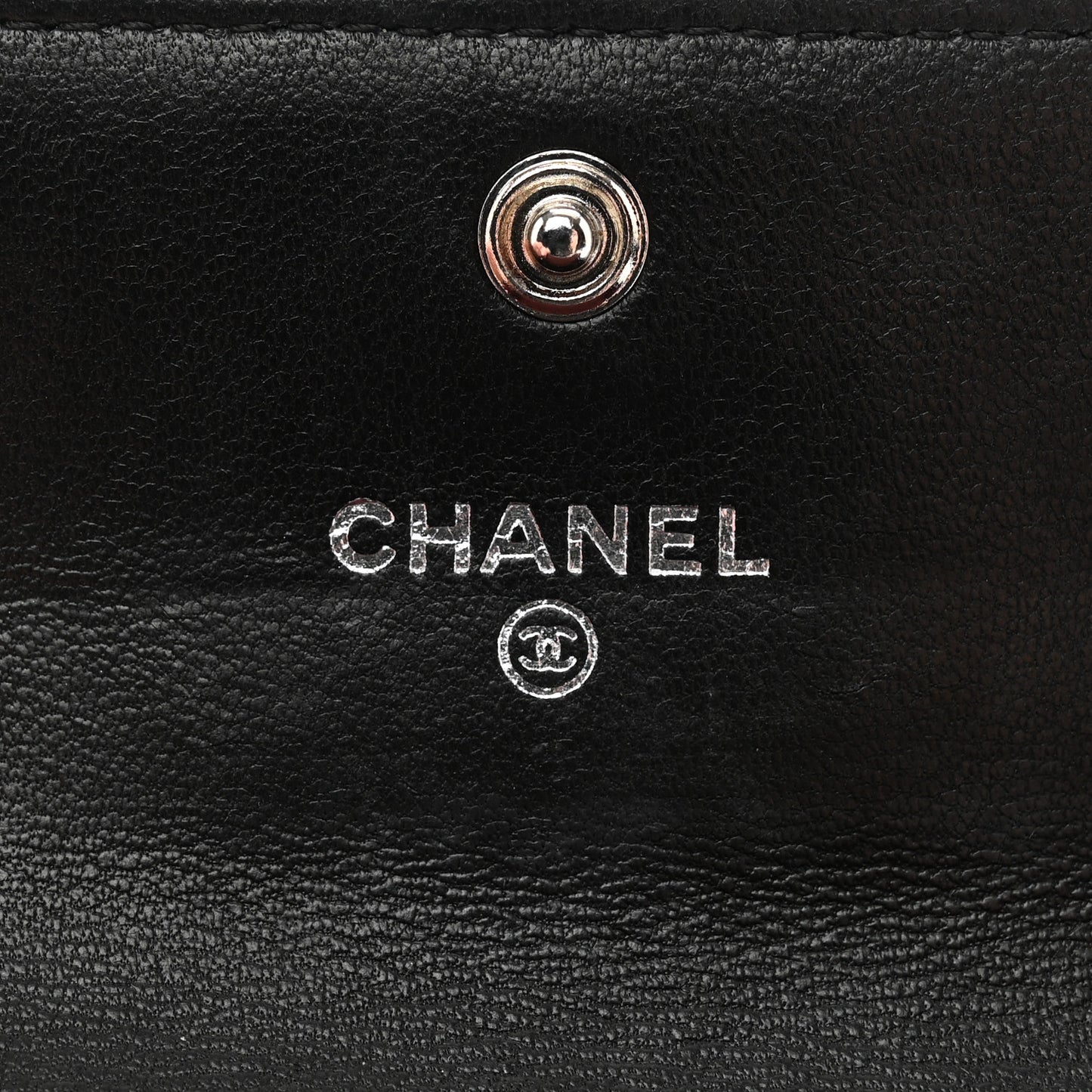 Lambskin Quilted Flap Card Holder Wallet Black