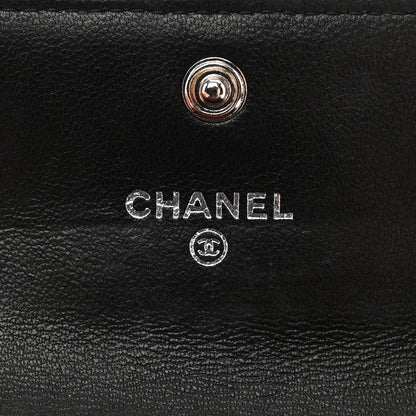 Chanel Lambskin Quilted Flap Card Holder Wallet Black 6 of 9