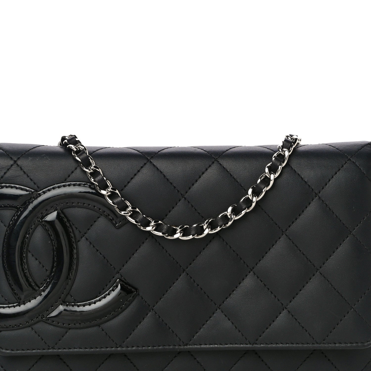 Chanel Calfskin Quilted Cambon Wallet On Chain WOC Black 9 of 13
