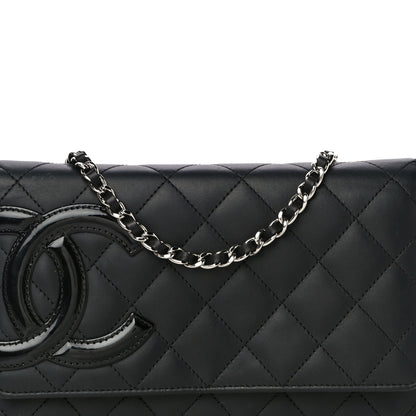 Chanel Calfskin Quilted Cambon Wallet On Chain WOC Black 9 of 13
